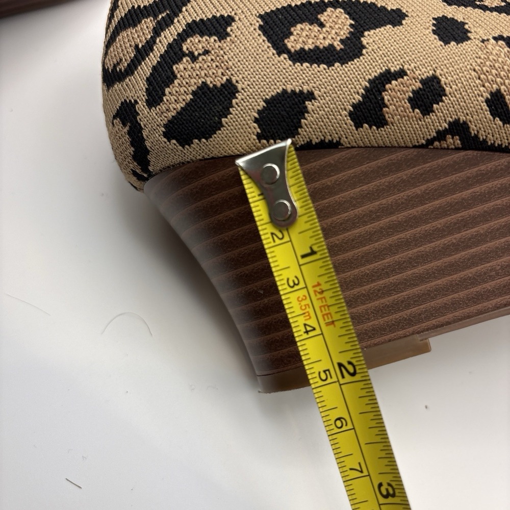 Vivaia Almond-Toe Wedge Pro Tan Brown Leopard Heels Pumps Shoes US 11 EU 43 - Picture 11 of 14